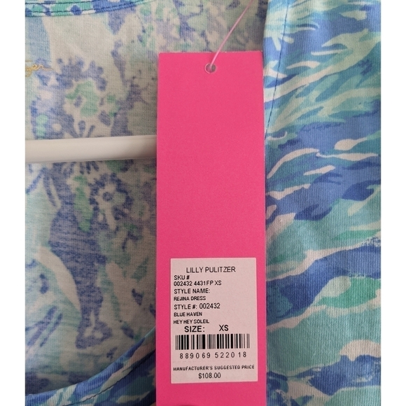 🆕 Lilly Pulitzer Rejina Ruffle Dress in Hey Hey Soleil Blue Haven XS - Picture 9 of 9